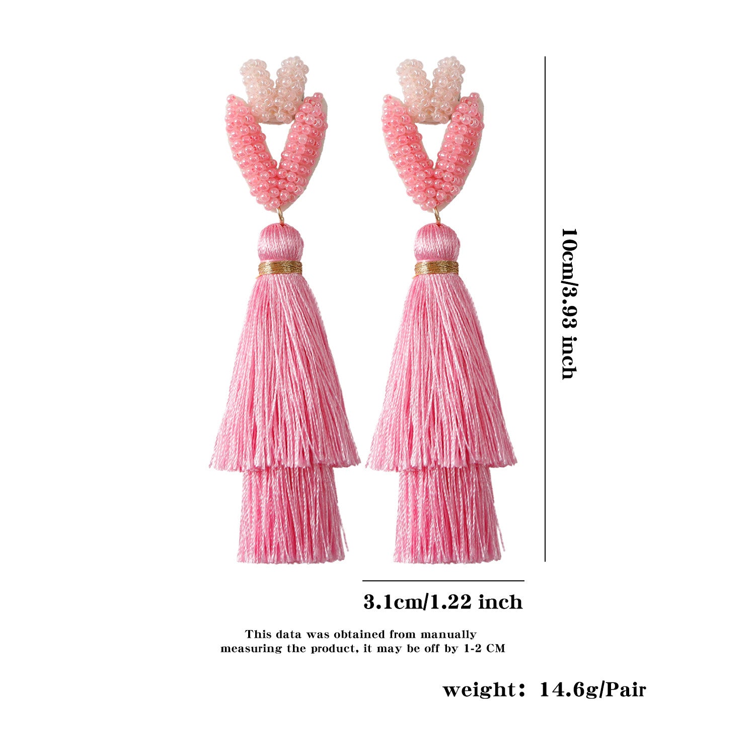 Wholesale Valentine's Day Love Handmade Romantic Heart Shaped High Quality Rice Bead Red Earrings